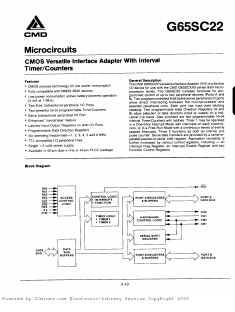 G65SC22LW-5 Datasheet PDF California Micro Devices Corp