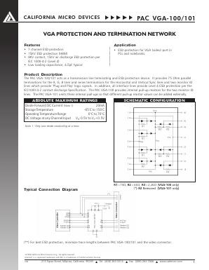 PACVGA-100/T Datasheet PDF California Micro Devices Corp