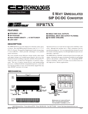 HPR705/H Datasheet PDF C AND D TECHNOLOGIES