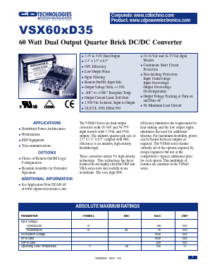 VSX60MD35-1 Datasheet PDF C AND D TECHNOLOGIES