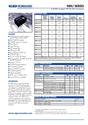 NMJ0515S Datasheet PDF C AND D TECHNOLOGIES