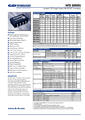 NTE1209M-R Datasheet PDF C AND D TECHNOLOGIES