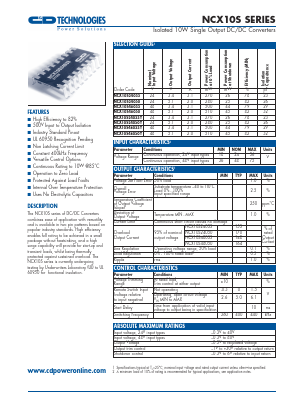 NCX10S48050Y Datasheet PDF C AND D TECHNOLOGIES
