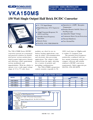 VKA150MS15-8 Datasheet PDF C and D TECHNOLOGIES
