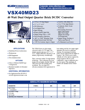 VSX40MD23-U Datasheet PDF C and D TECHNOLOGIES