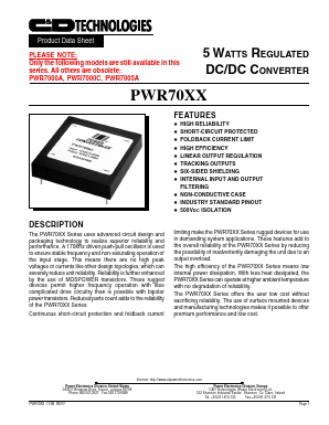 PWR7004A Datasheet PDF C and D TECHNOLOGIES