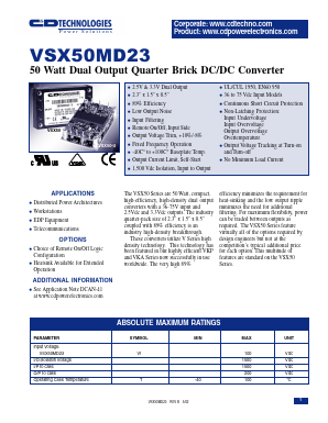 VSX50MD23 Datasheet PDF C and D TECHNOLOGIES