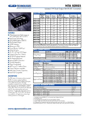 NTA0505M-R Datasheet PDF C and D TECHNOLOGIES