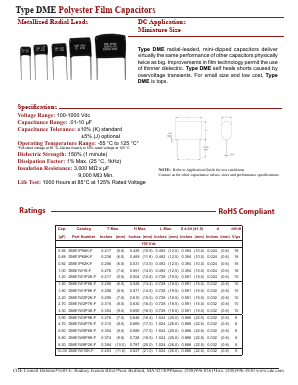 DME2W1P5K-F Datasheet PDF Cornell Dubilier Electronics