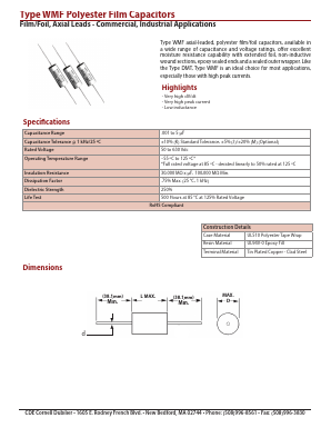 WMF2D1K-F Datasheet PDF Cornell Dubilier Electronics