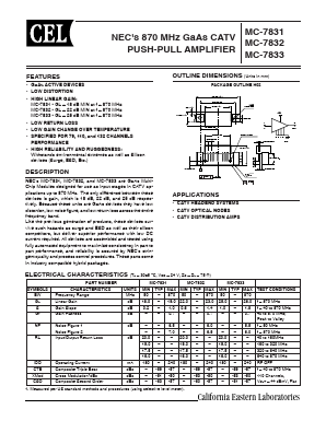 MC-7833-AZ Datasheet PDF California Eastern Laboratories.