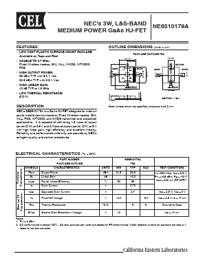 NE6510179A-T1-A Datasheet PDF California Eastern Laboratories.