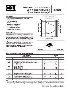 NE34018-A Datasheet PDF California Eastern Laboratories.