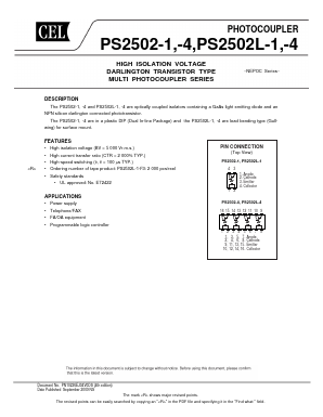 PS2502L-4-A Datasheet PDF California Eastern Laboratories.