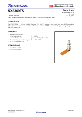 NX8369TS Datasheet PDF California Eastern Laboratories.