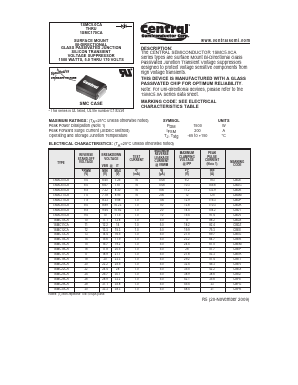 1SMC9.0CA Datasheet PDF Central Semiconductor Corp