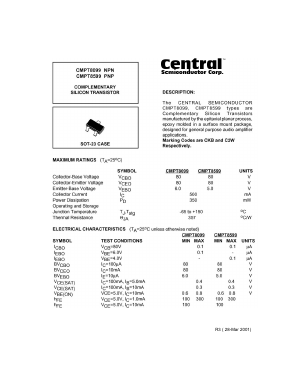 CMPT8099 Datasheet PDF Central Semiconductor Corp