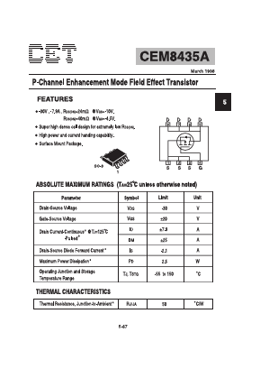CEM8435A Datasheet PDF Chino-Excel Technology