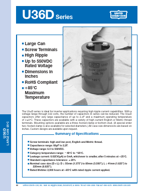 E36D501HPN821MC92M Datasheet PDF United Chemi-Con, Inc.