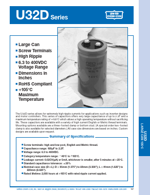 E32D800HPN822MA92M Datasheet PDF United Chemi-Con, Inc.
