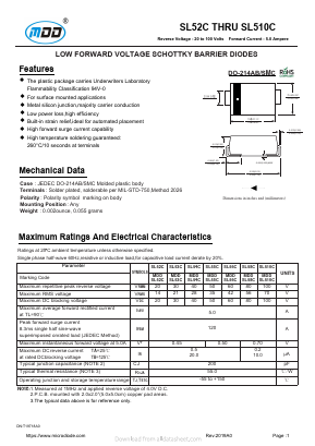 SL52C Datasheet PDF Jiangsu Yutai Electronics Co., Ltd