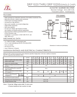 SRF10150AC Datasheet PDF Jiangsu Yutai Electronics Co., Ltd