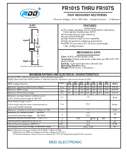 FR106S Datasheet PDF Jiangsu Yutai Electronics Co., Ltd