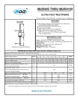 MUR405 Datasheet PDF Jiangsu Yutai Electronics Co., Ltd