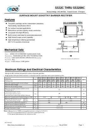 SS38C Datasheet PDF Jiangsu Yutai Electronics Co., Ltd