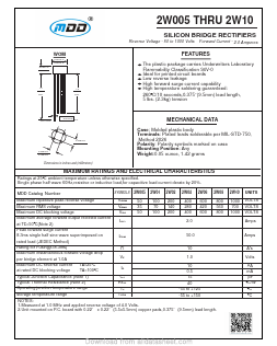 2W005 Datasheet PDF Jiangsu Yutai Electronics Co., Ltd