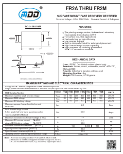 FR2D Datasheet PDF Jiangsu Yutai Electronics Co., Ltd