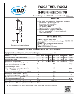P600A Datasheet PDF Jiangsu Yutai Electronics Co., Ltd