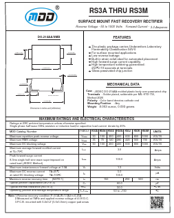 RS3A Datasheet PDF Jiangsu Yutai Electronics Co., Ltd