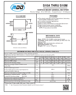 S10A Datasheet PDF Jiangsu Yutai Electronics Co., Ltd