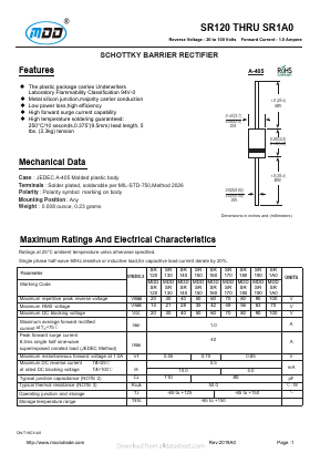 SR180 Datasheet PDF Jiangsu Yutai Electronics Co., Ltd