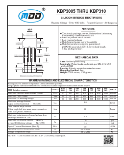 KBP301 Datasheet PDF Jiangsu Yutai Electronics Co., Ltd