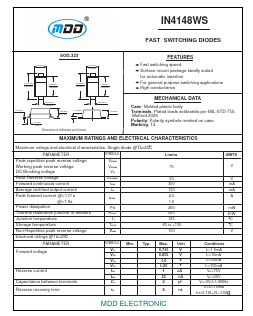 1N4148WS Datasheet PDF Jiangsu Yutai Electronics Co., Ltd