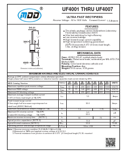 UF4001 Datasheet PDF Jiangsu Yutai Electronics Co., Ltd