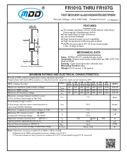 FR101G Datasheet PDF Jiangsu Yutai Electronics Co., Ltd