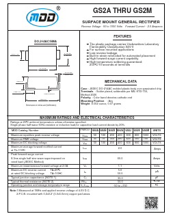 GS2A Datasheet PDF Jiangsu Yutai Electronics Co., Ltd