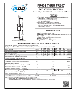 FR604 Datasheet PDF Jiangsu Yutai Electronics Co., Ltd