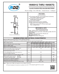 1N4001G Datasheet PDF Jiangsu Yutai Electronics Co., Ltd