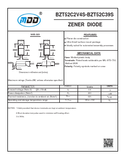 BZT52C39S Datasheet PDF Jiangsu Yutai Electronics Co., Ltd