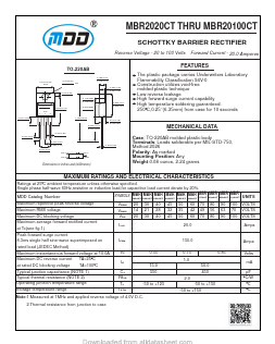 MBR2020CT Datasheet PDF Jiangsu Yutai Electronics Co., Ltd