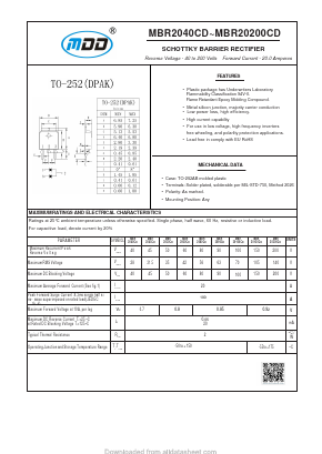 MBR2090CD Datasheet PDF Jiangsu Yutai Electronics Co., Ltd