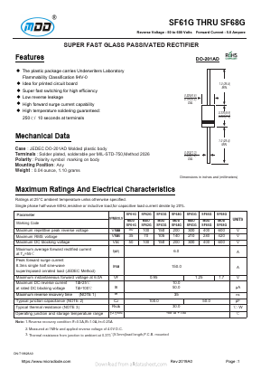 SF68G Datasheet PDF Jiangsu Yutai Electronics Co., Ltd