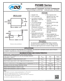 P6SMB10A Datasheet PDF Jiangsu Yutai Electronics Co., Ltd