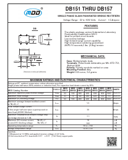 DB155 Datasheet PDF Jiangsu Yutai Electronics Co., Ltd