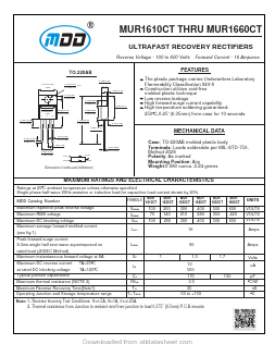 MUR1620CT Datasheet PDF Jiangsu Yutai Electronics Co., Ltd