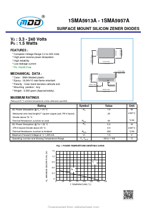 1SMA5953A Datasheet PDF Jiangsu Yutai Electronics Co., Ltd